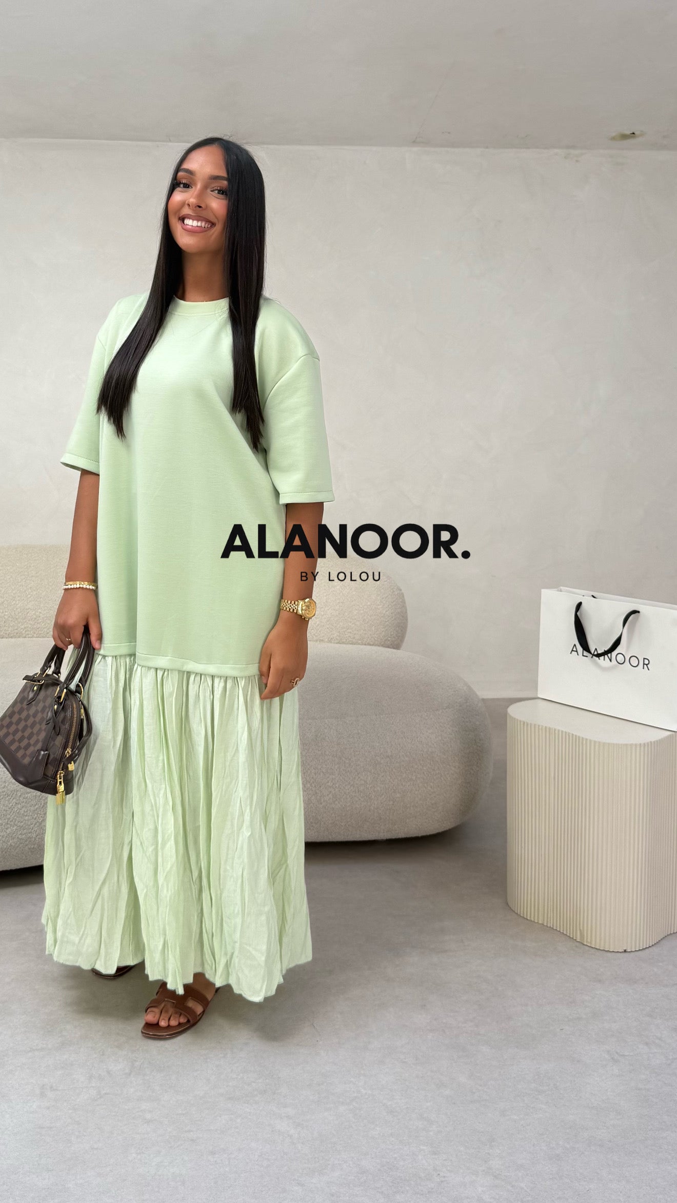 VESTIDO AMIRA VERDE PASTEL