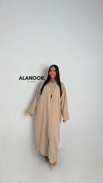 CONJUNTO MASTOUR ABAYA KIMONO BEIGE