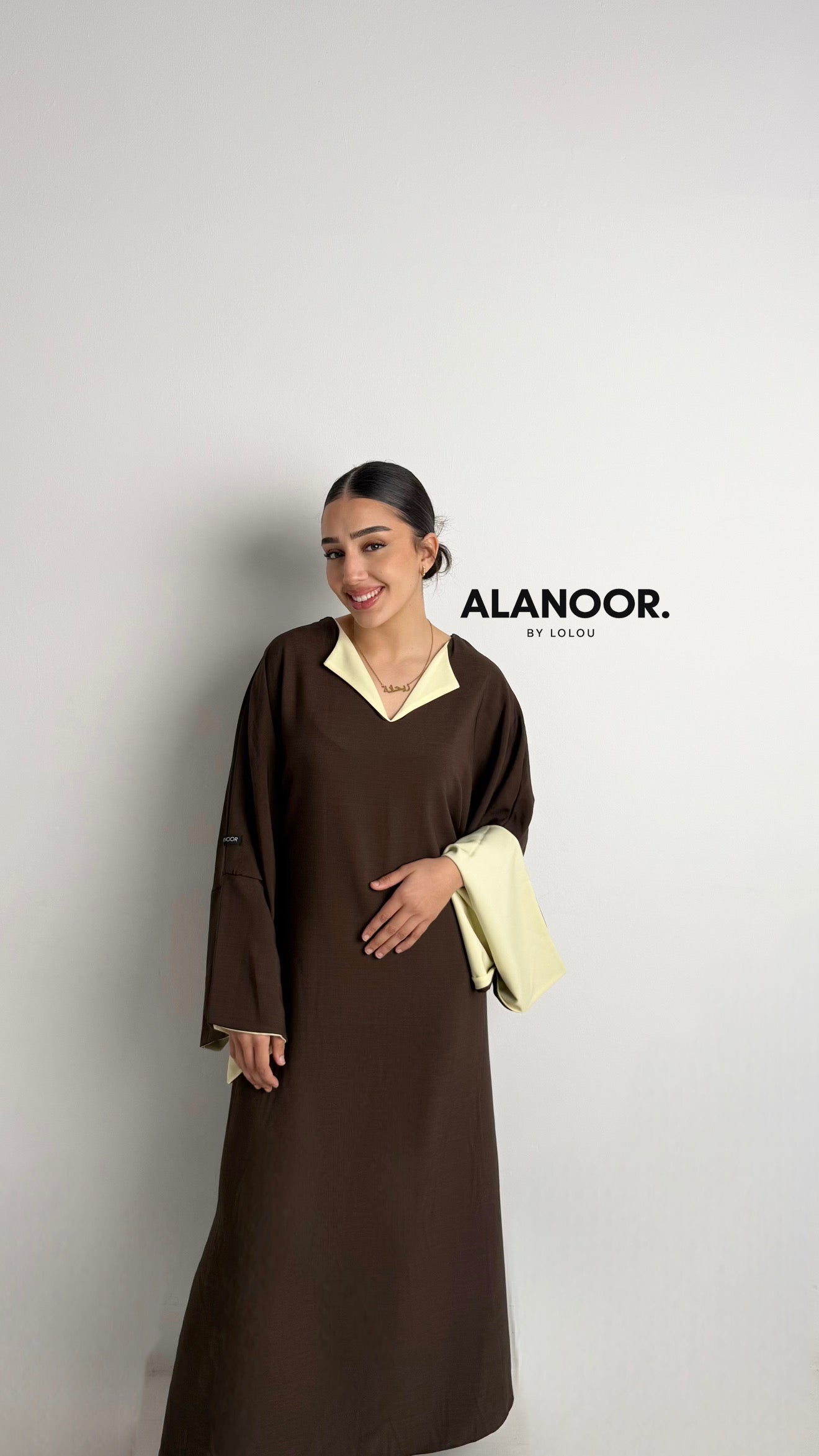 VESTIDO NOOR BICOLOR MARRÓN