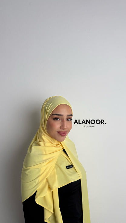 Hijab jersey premium amarillo pastel