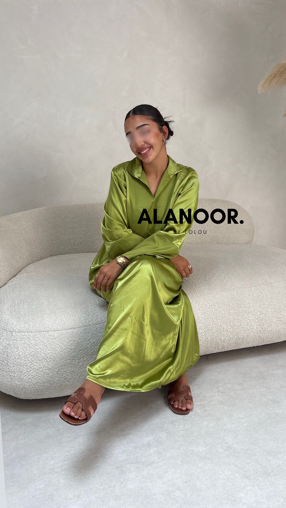 Vestido satinado Verde