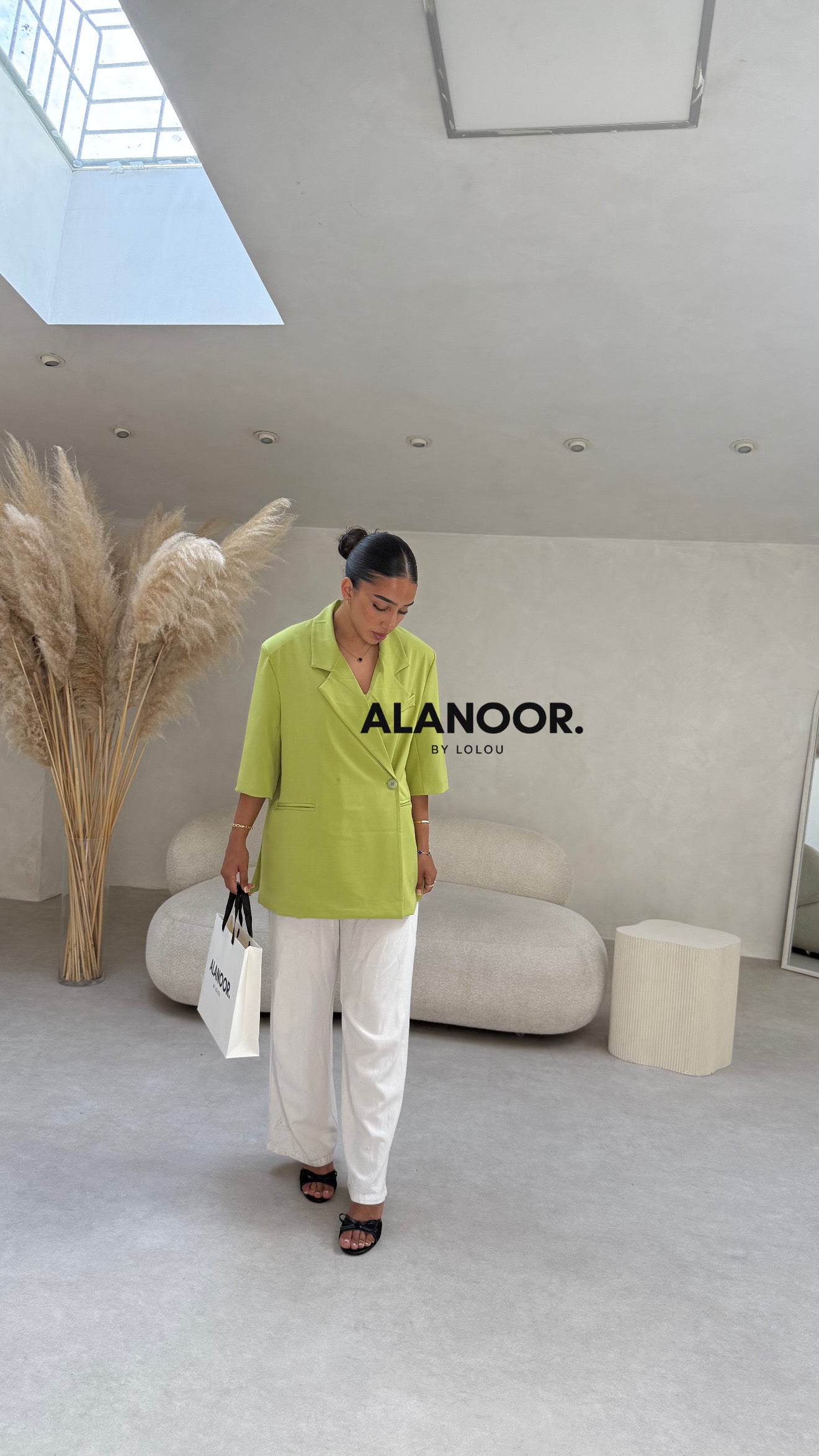 BLAZER OVERSIZE MANGA CORTA VERDE LIMA