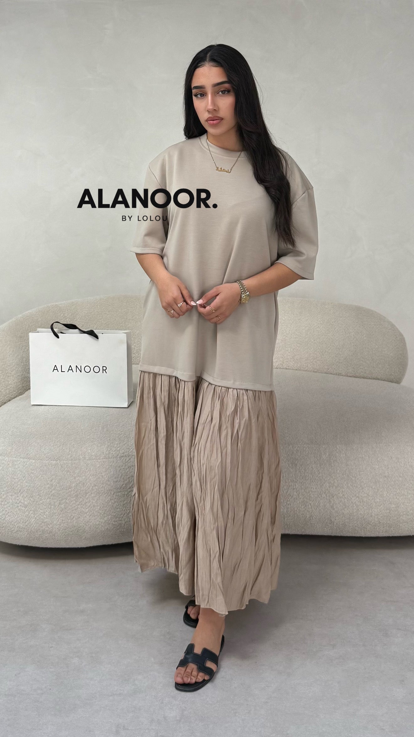 VESTIDO AMIRA TAUPE