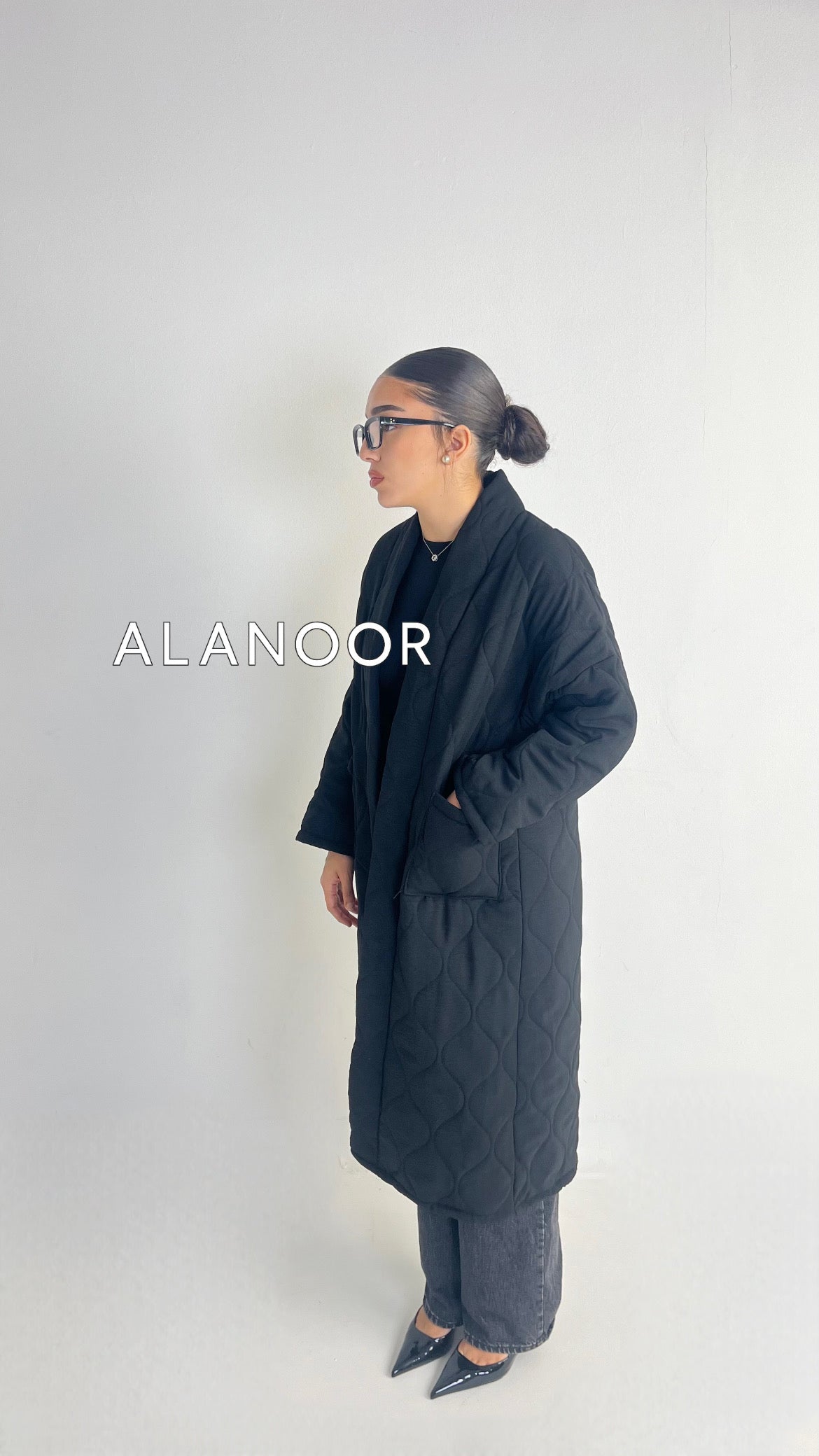 ABRIGO LARGO ACOLCHADO NEGRO