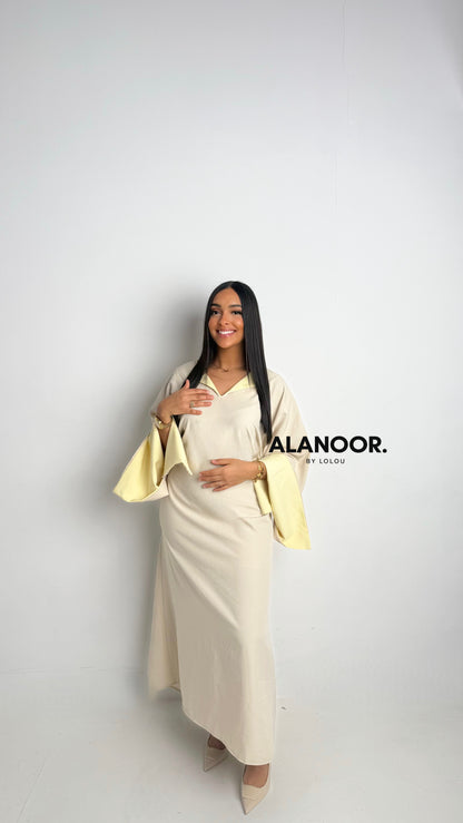 VESTIDO NOOR BICOLOR BEIGE