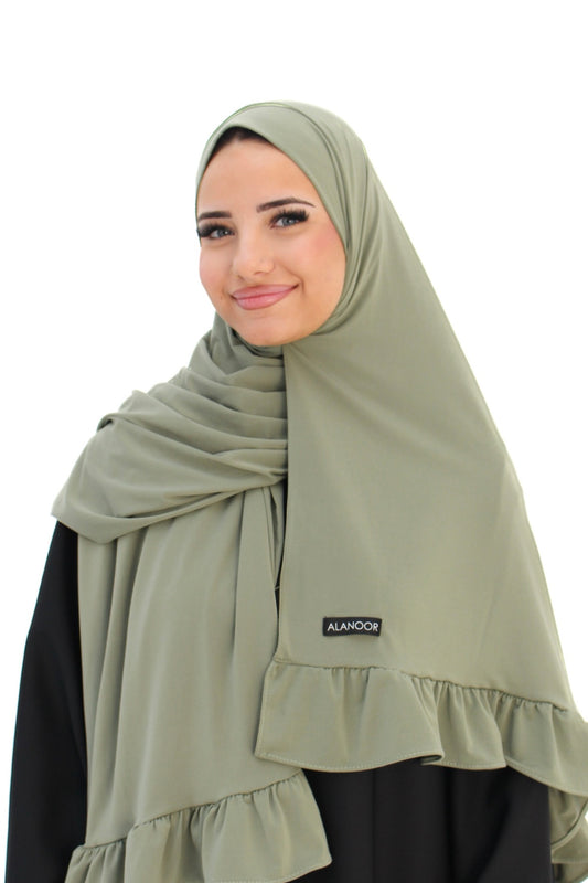 Hijab Jersey premium ondulado verde claro