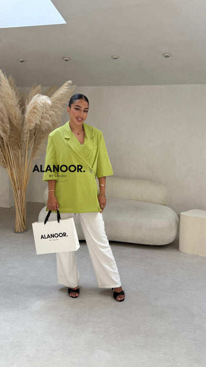 BLAZER OVERSIZE MANGA CORTA VERDE LIMA