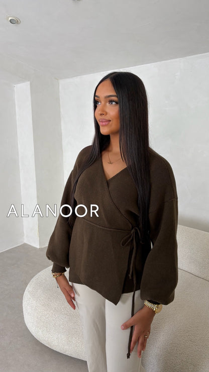 Jersey cruzado marrón oscuro