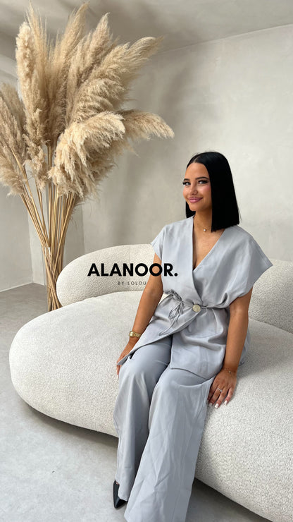 Conjunto cruzado Gris