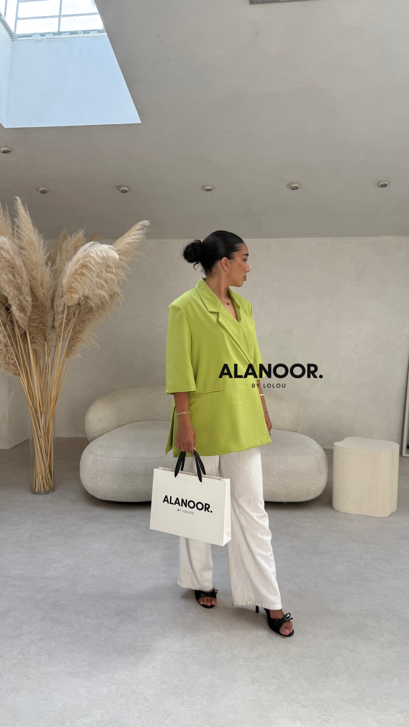 BLAZER OVERSIZE MANGA CORTA VERDE LIMA