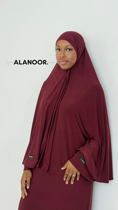 CONJUNTO KHIMAR JERSEY GRANATE