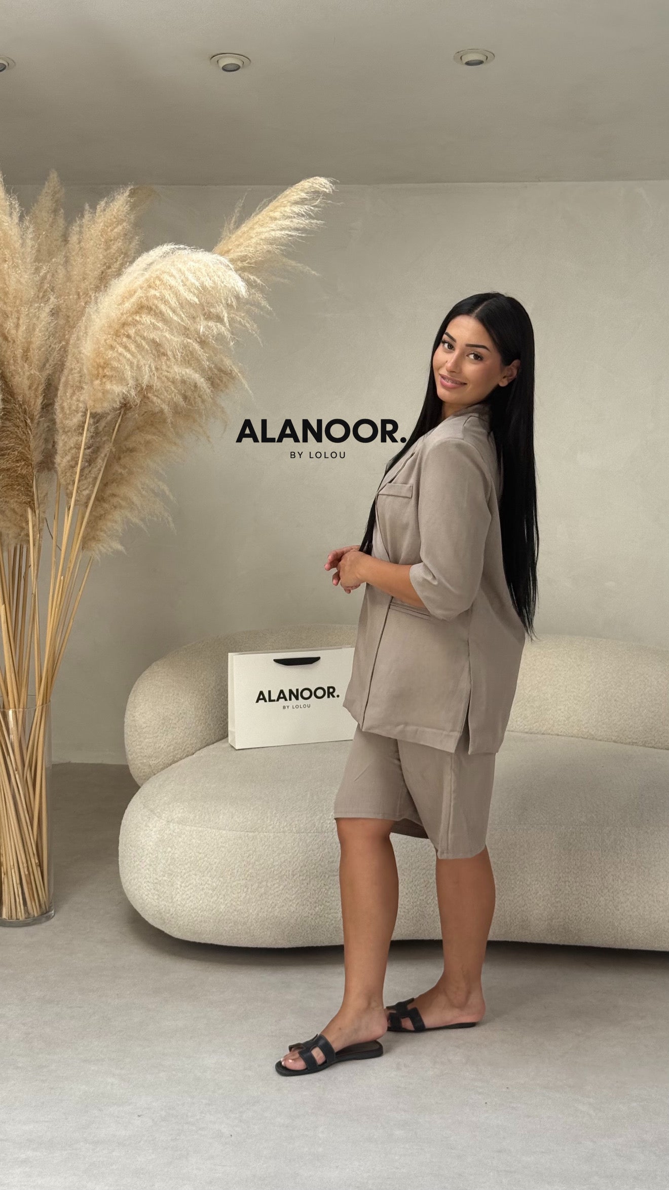 CONJUNTO BLAZER CRUZADO OVERSIZE TAUPE