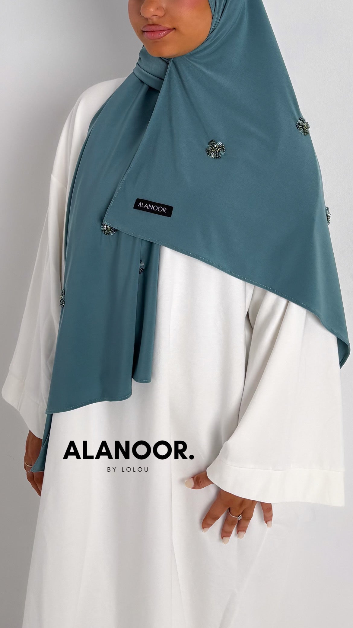Hijab Jersey premium Azul turquesa