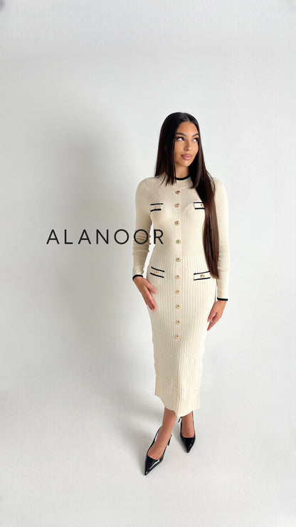 Vestido Sandro botones Beige