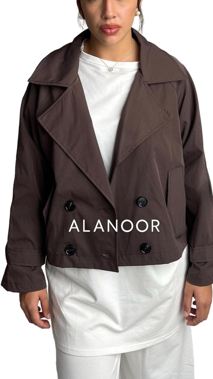 Gabardina corta Marrón