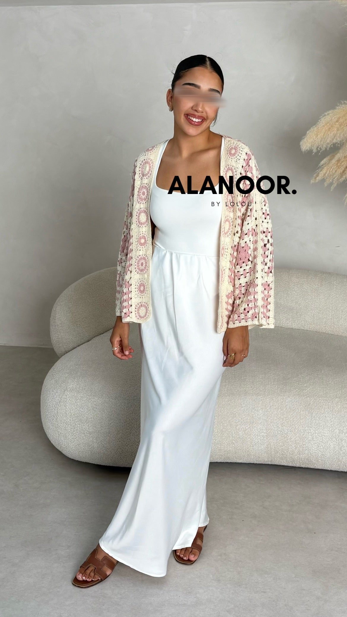 Cardigan corto crochet Rosa