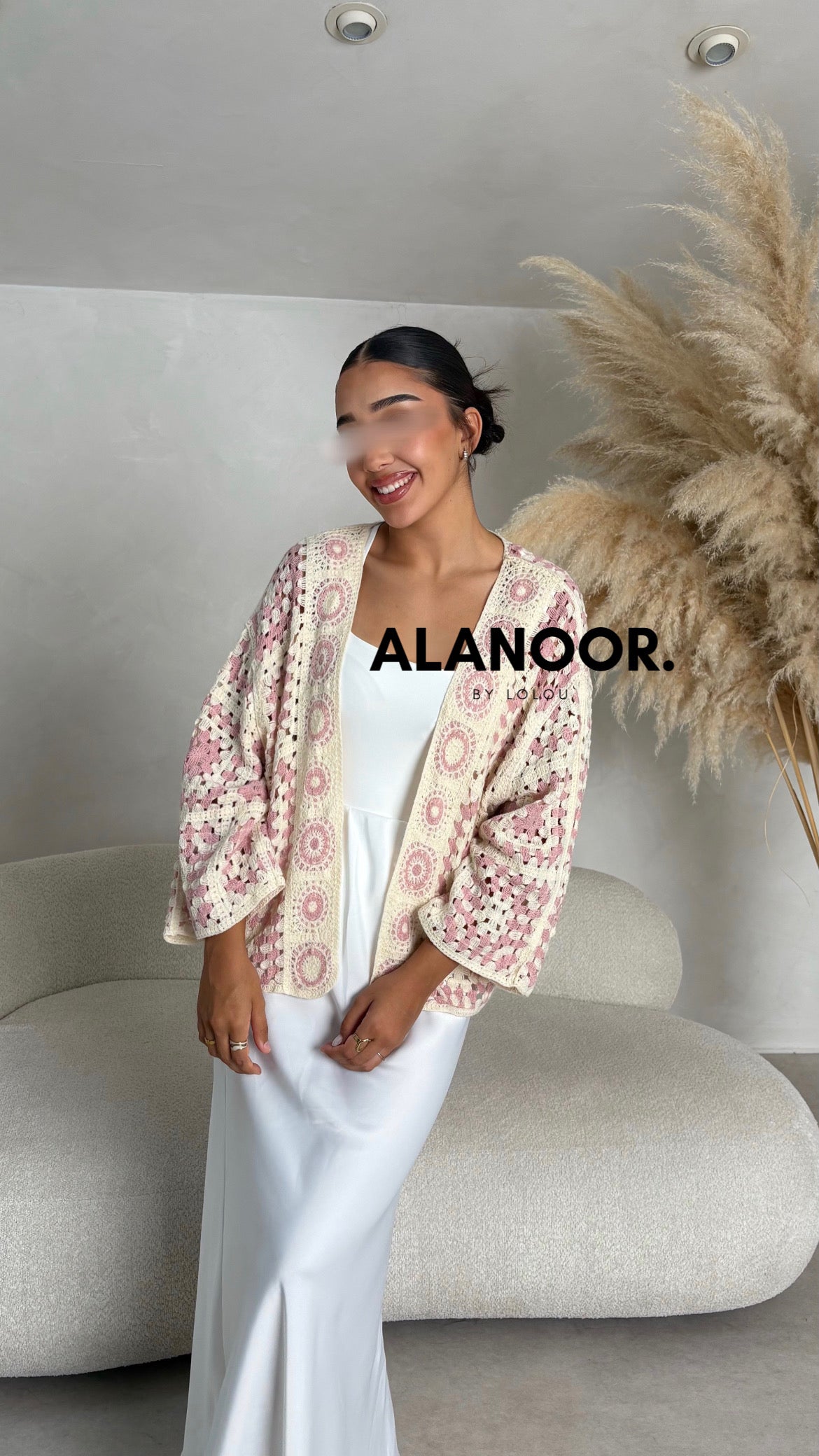 Cardigan corto crochet Rosa