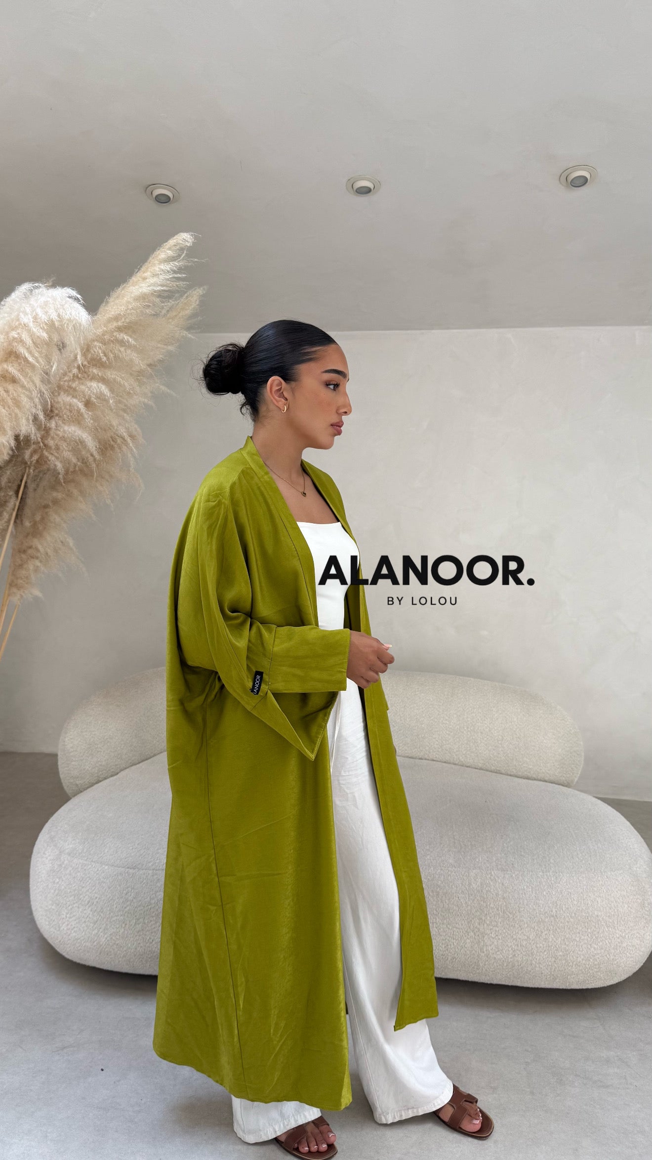 Kimono largo verde lima