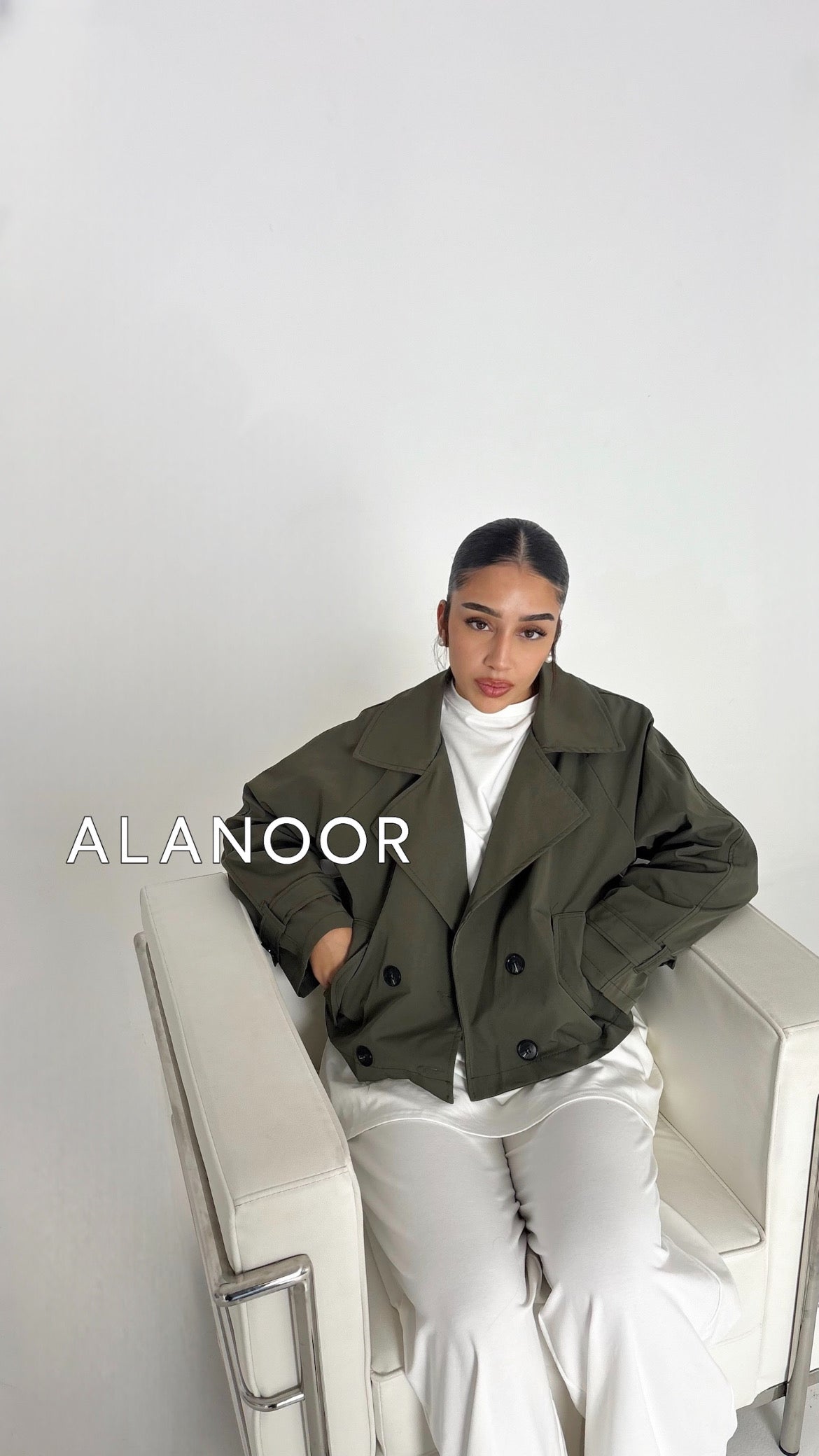 Gabardina corta verde