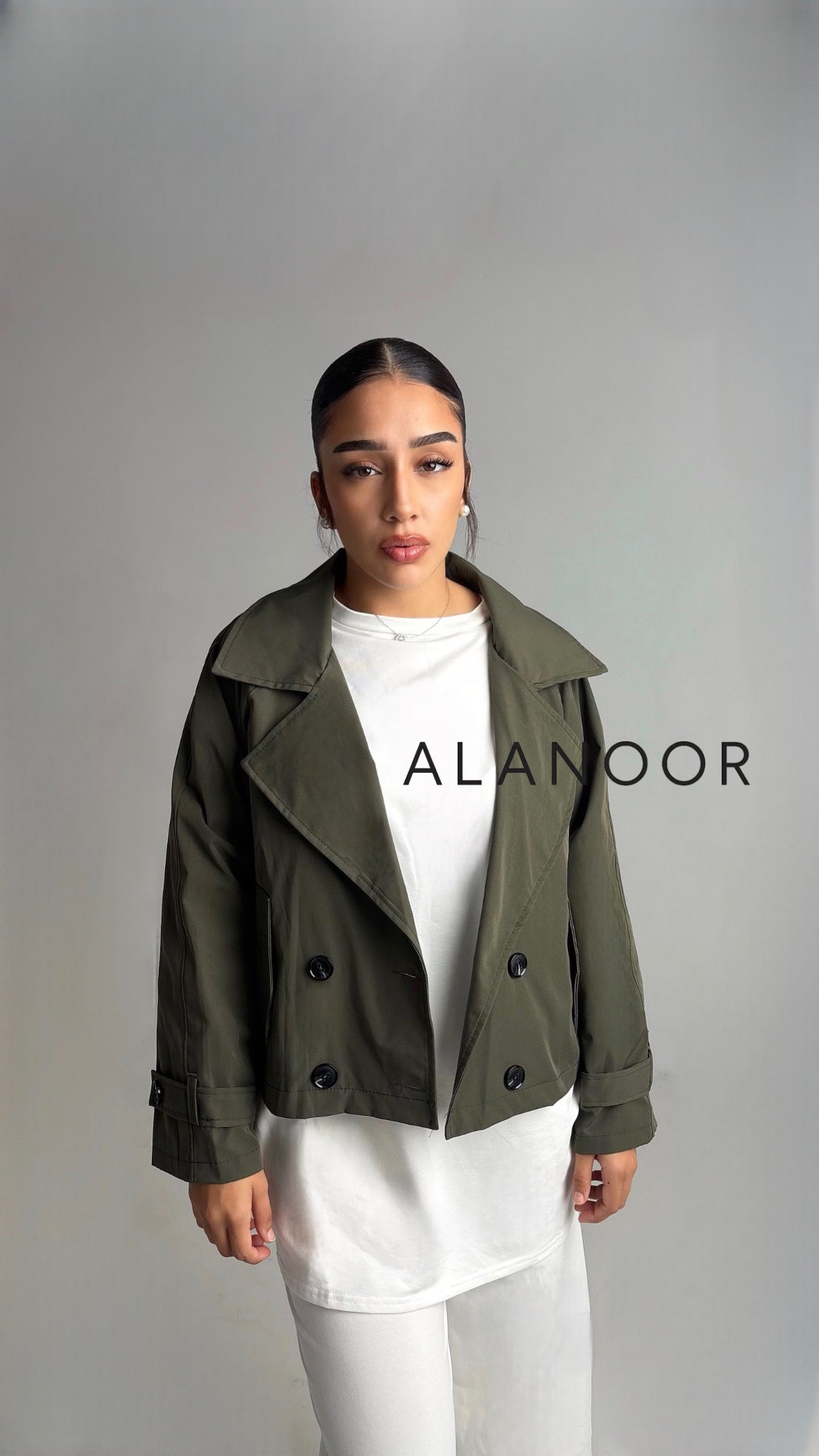 Gabardina corta verde