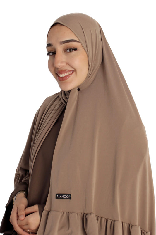 Hijab Jersey premium ondulado Marrón Claro