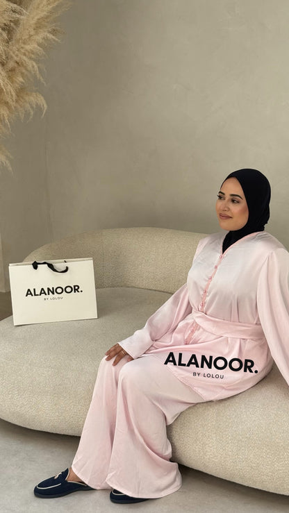 Conjunto Satinado Jabador  rosa