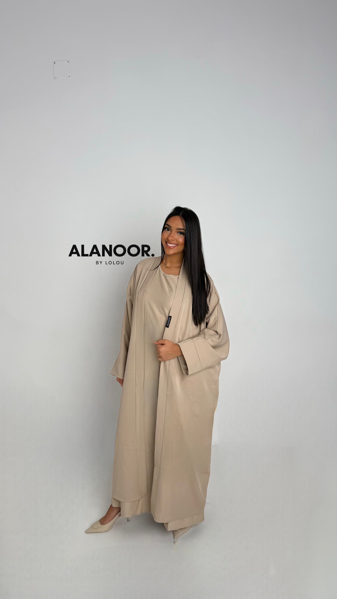 CONJUNTO MASTOUR ABAYA KIMONO BEIGE