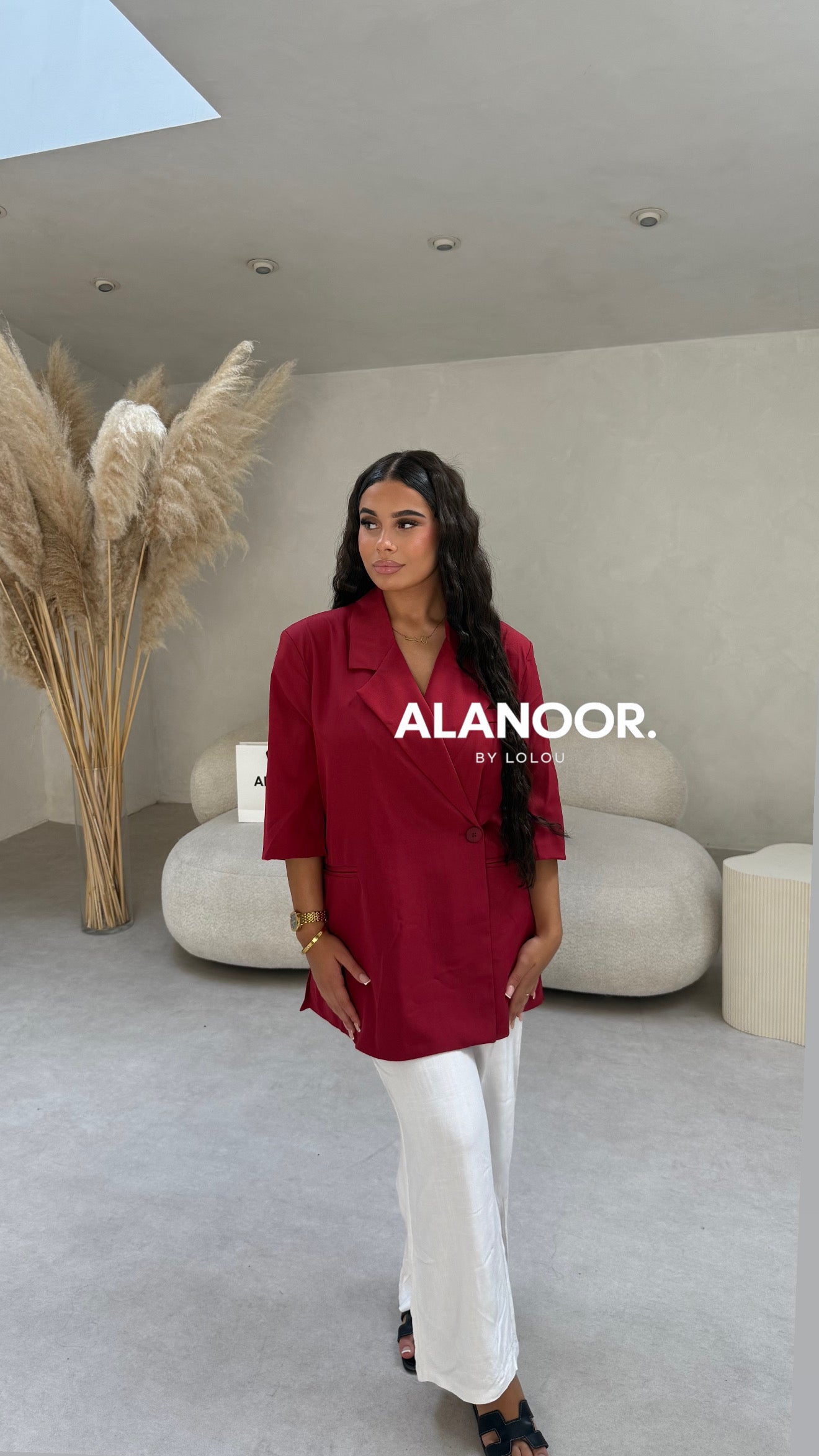 BLAZER OVERSIZE MANGA CORTA ROJO
