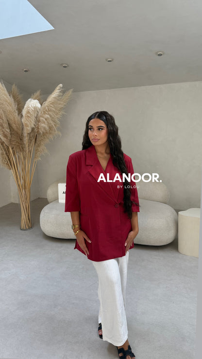 BLAZER OVERSIZE MANGA CORTA ROJO