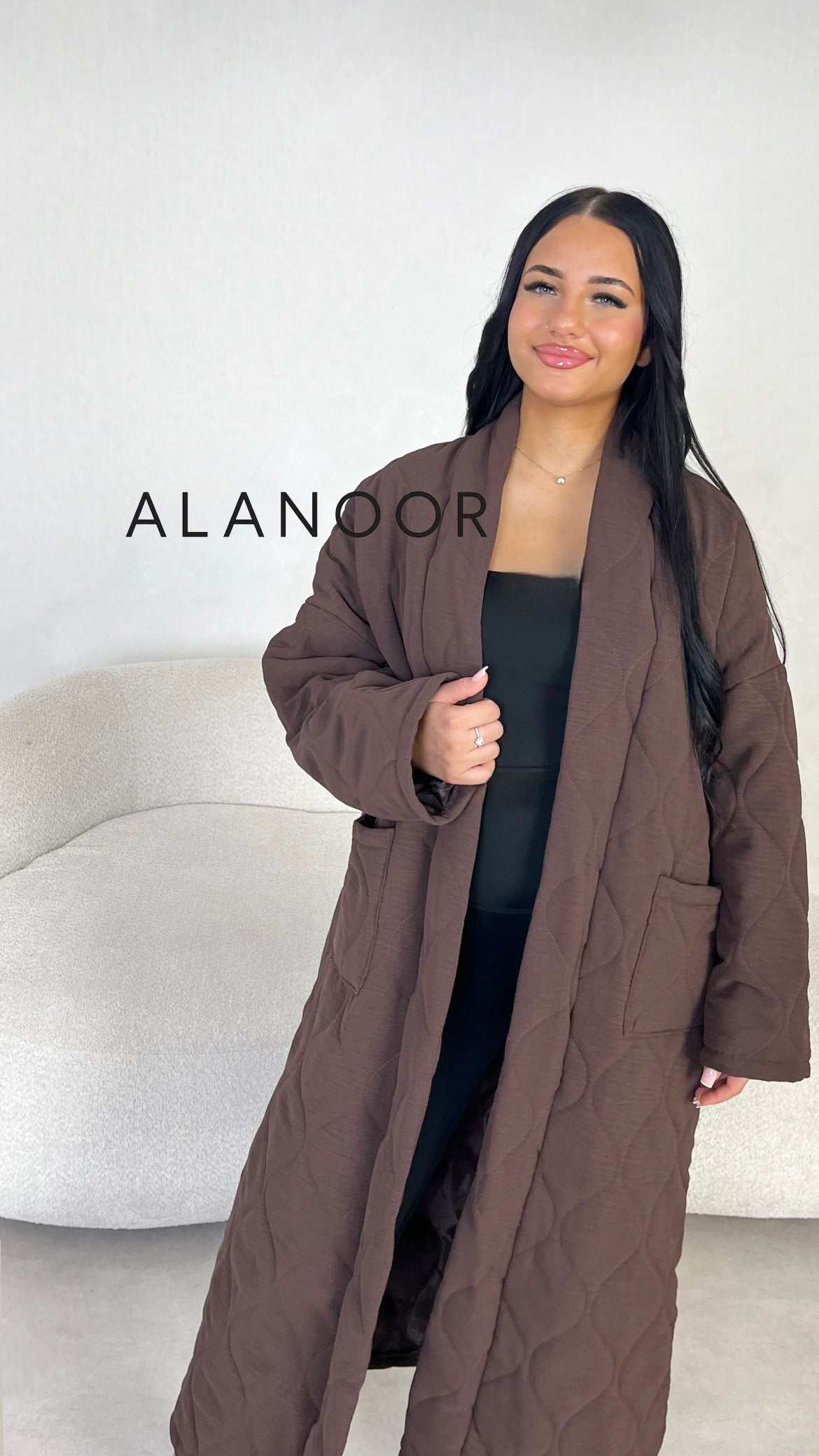 ABRIGO LARGO ACOLCHADO Marrón