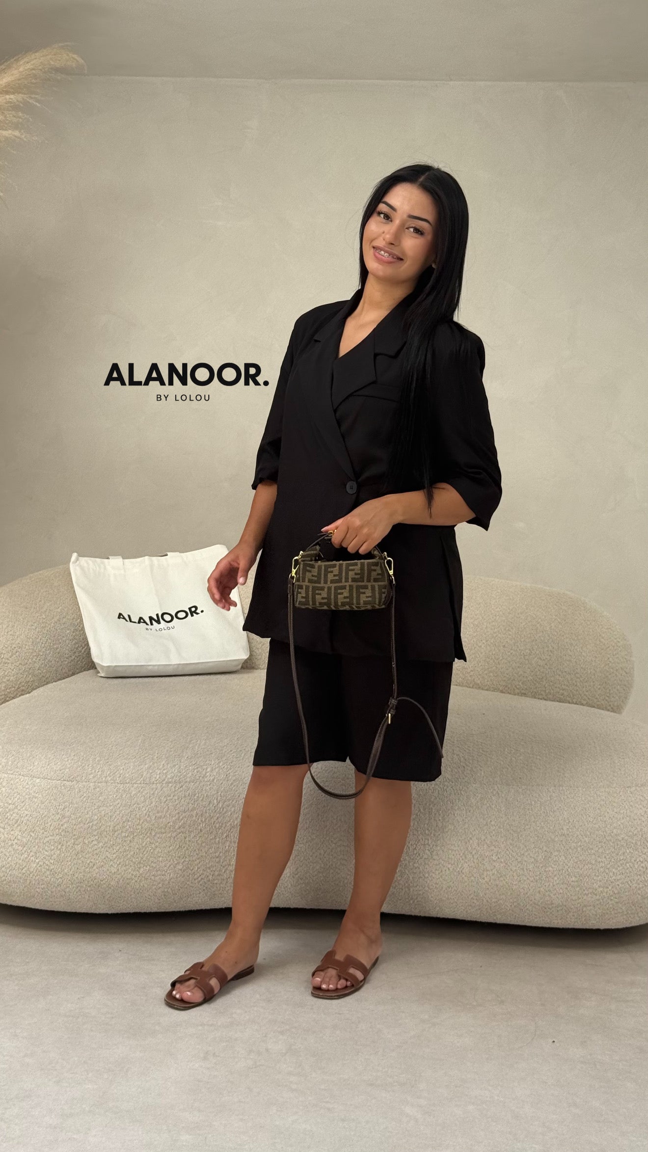CONJUNTO BLAZER CRUZADO OVERSIZE NEGRO