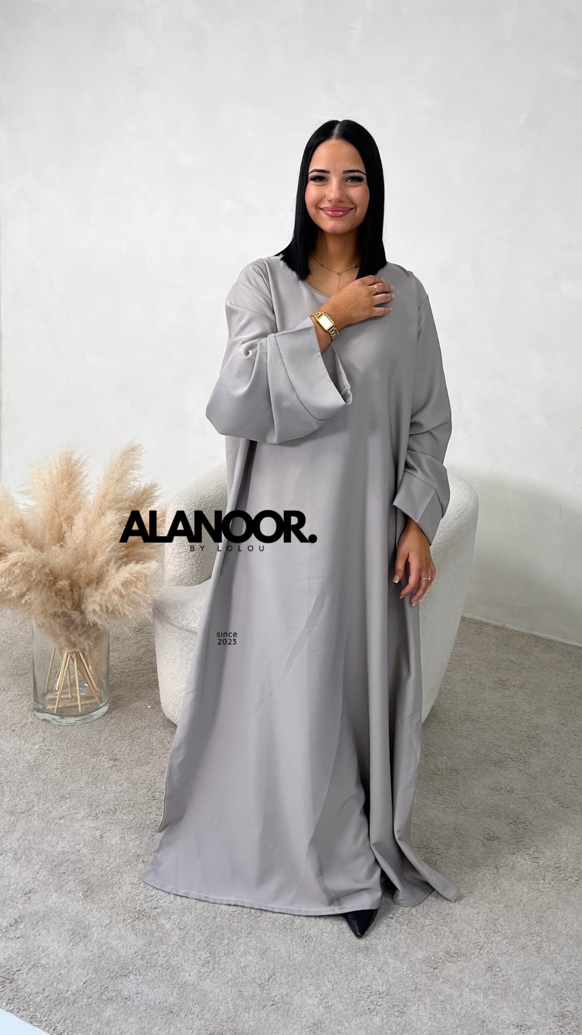 ABAYA QAMAR GRIS