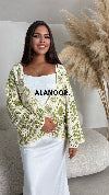 cardigan corto crochet verde