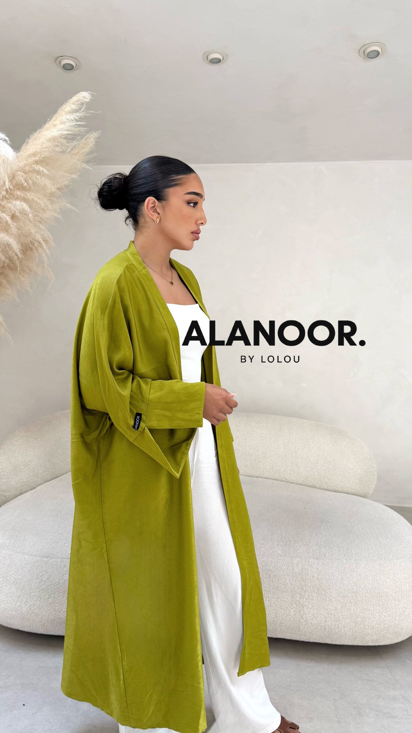 Kimono largo verde lima