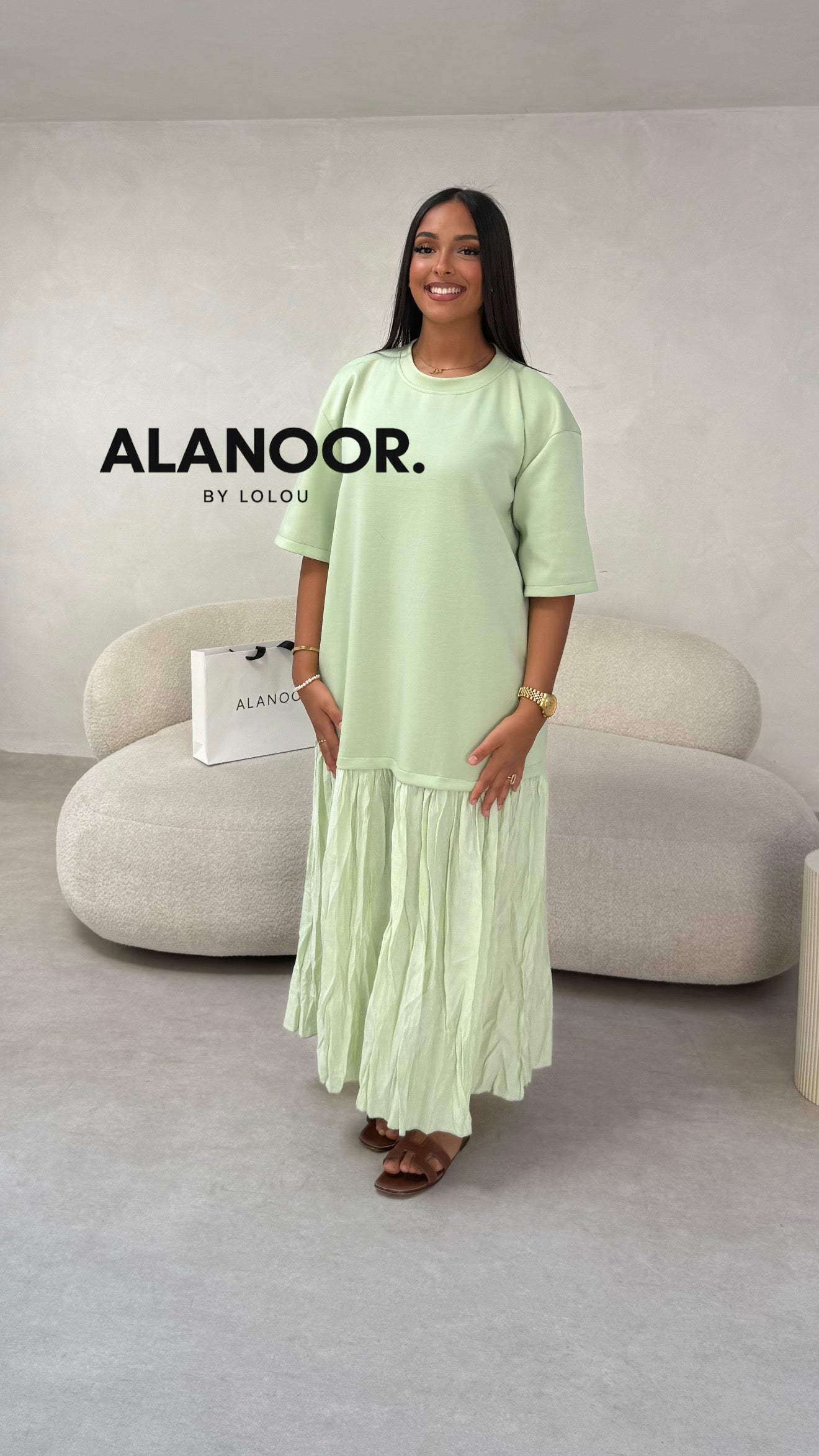 VESTIDO AMIRA VERDE PASTEL