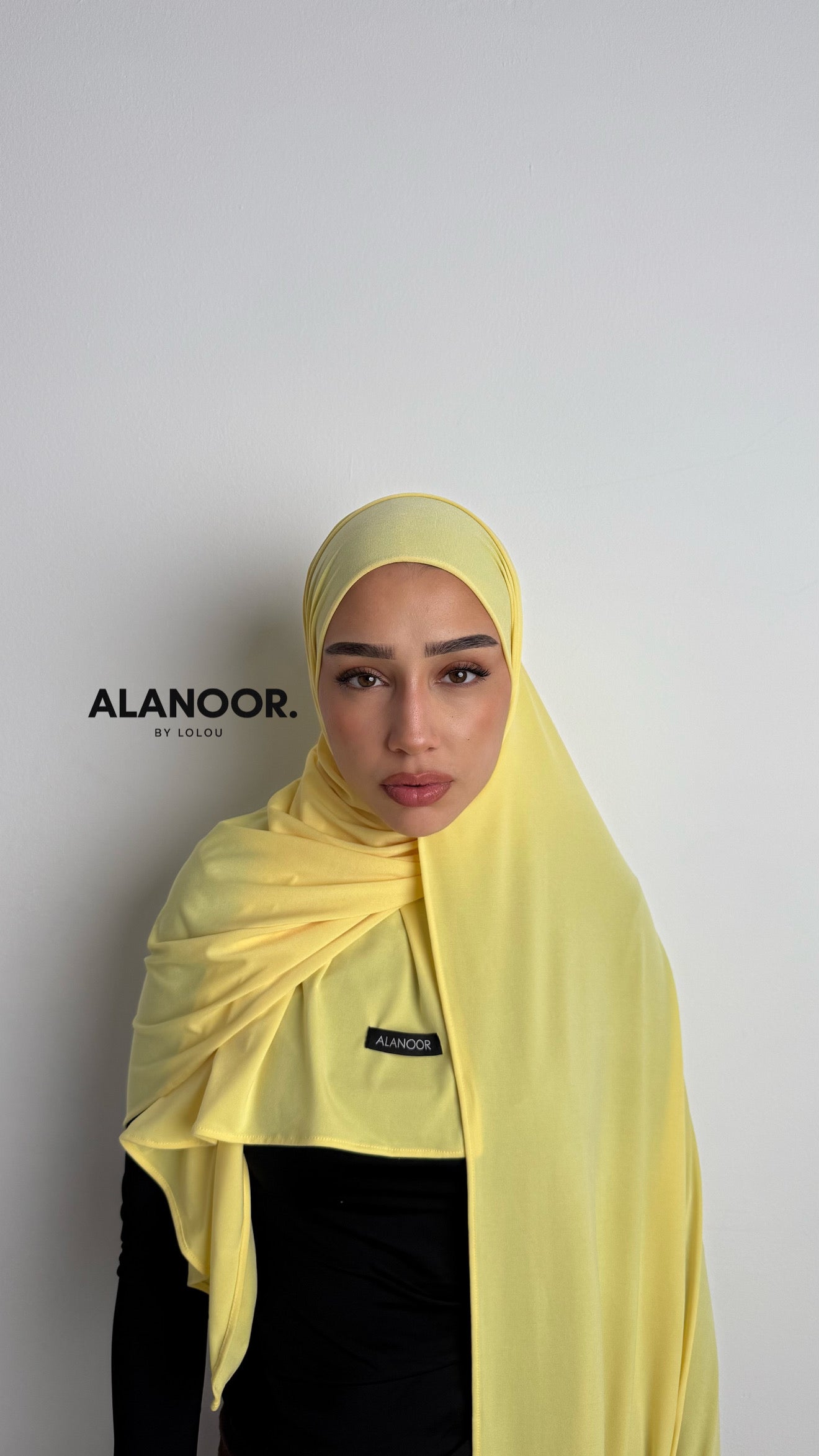 Hijab jersey premium amarillo pastel