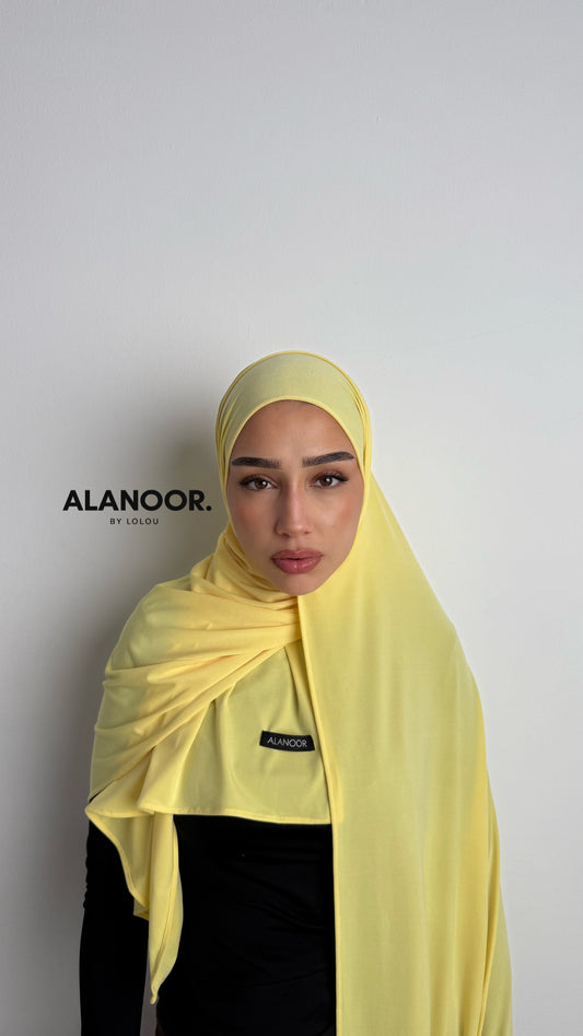 Hijab jersey premium amarillo pastel
