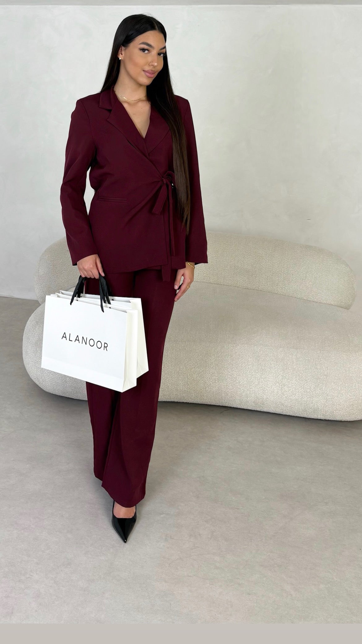 Conjunto lazo Burdeos