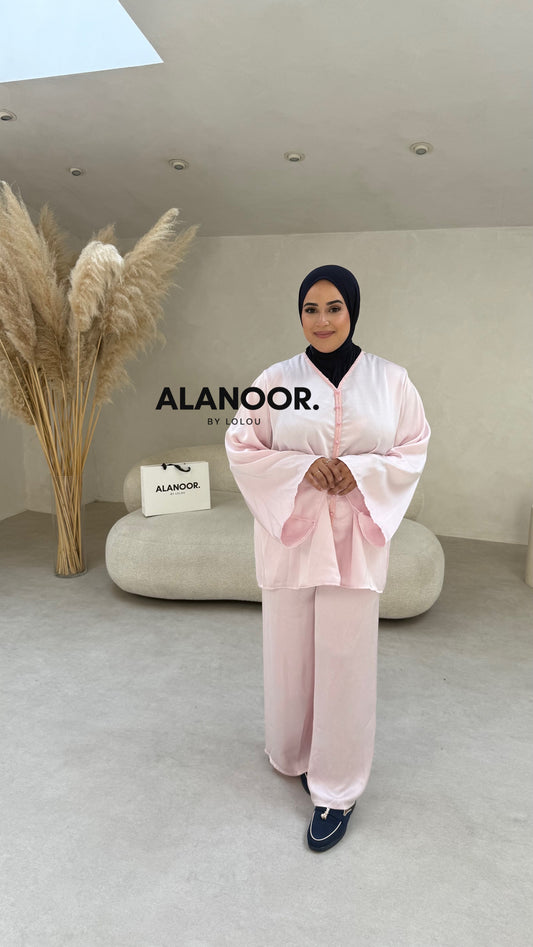Conjunto Satinado Jabador  rosa