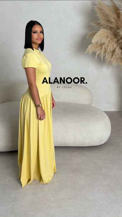 Vestido V Amarillo pastel