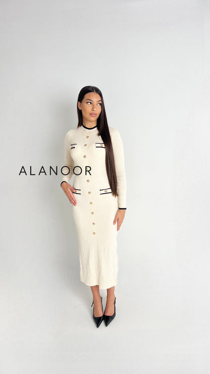 Vestido Sandro botones Beige