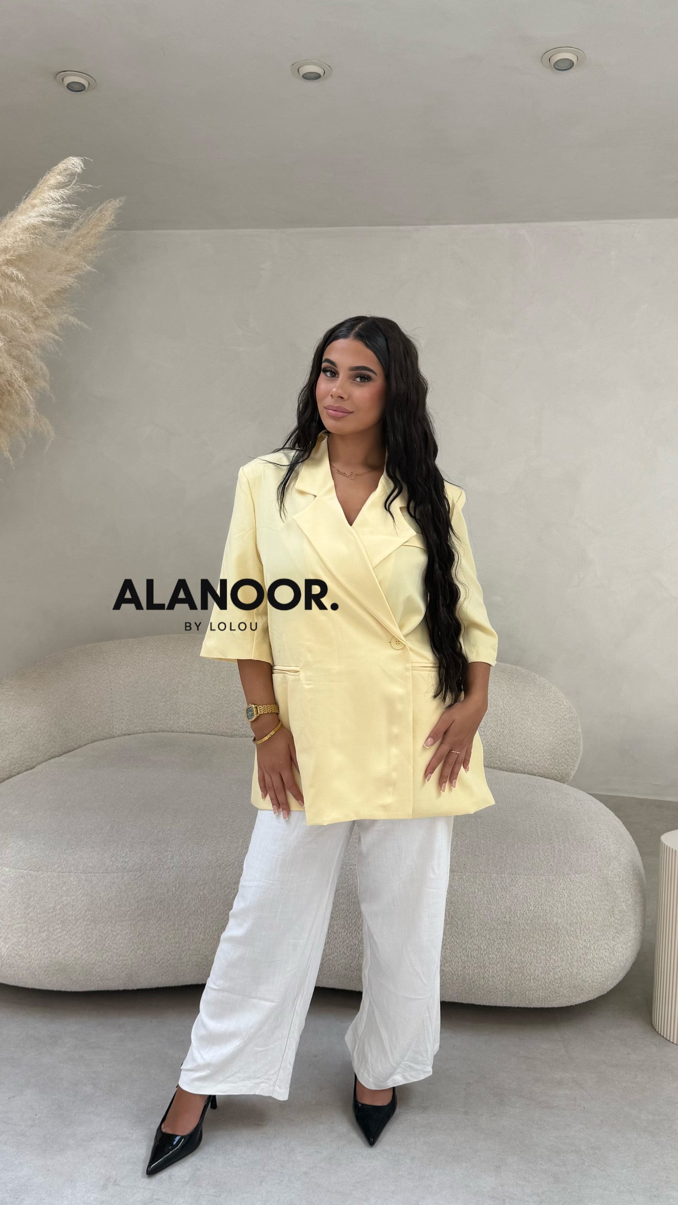 BLAZER OVERSIZE MANGA CORTA AMARILLO