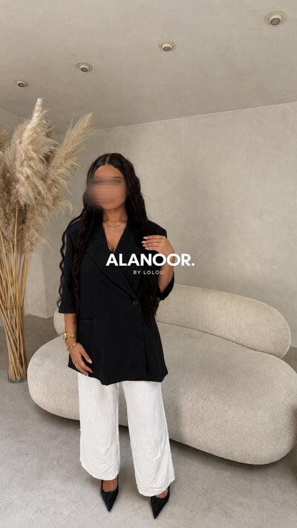 BLAZER OVERSIZE MANGA CORTA NEGRO