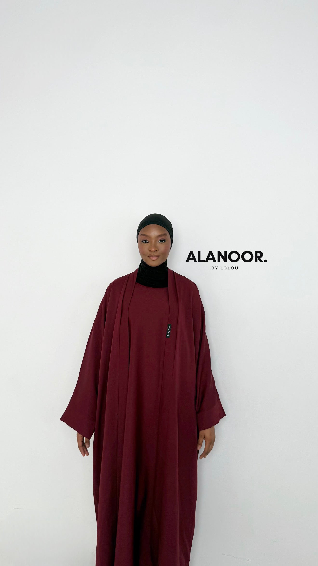 CONJUNTO MASTOUR ABAYA KIMONO GRANATE