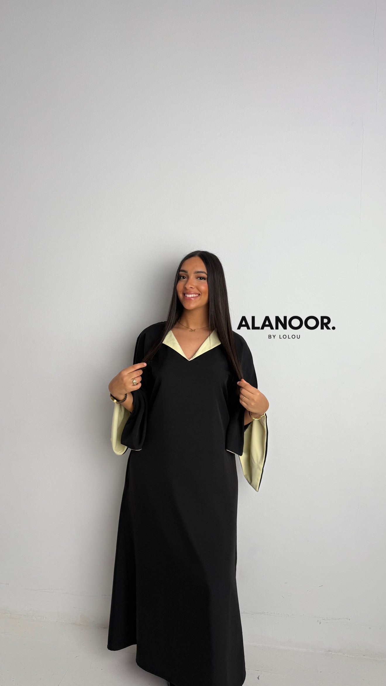 VESTIDO NOOR BICOLOR NEGRO
