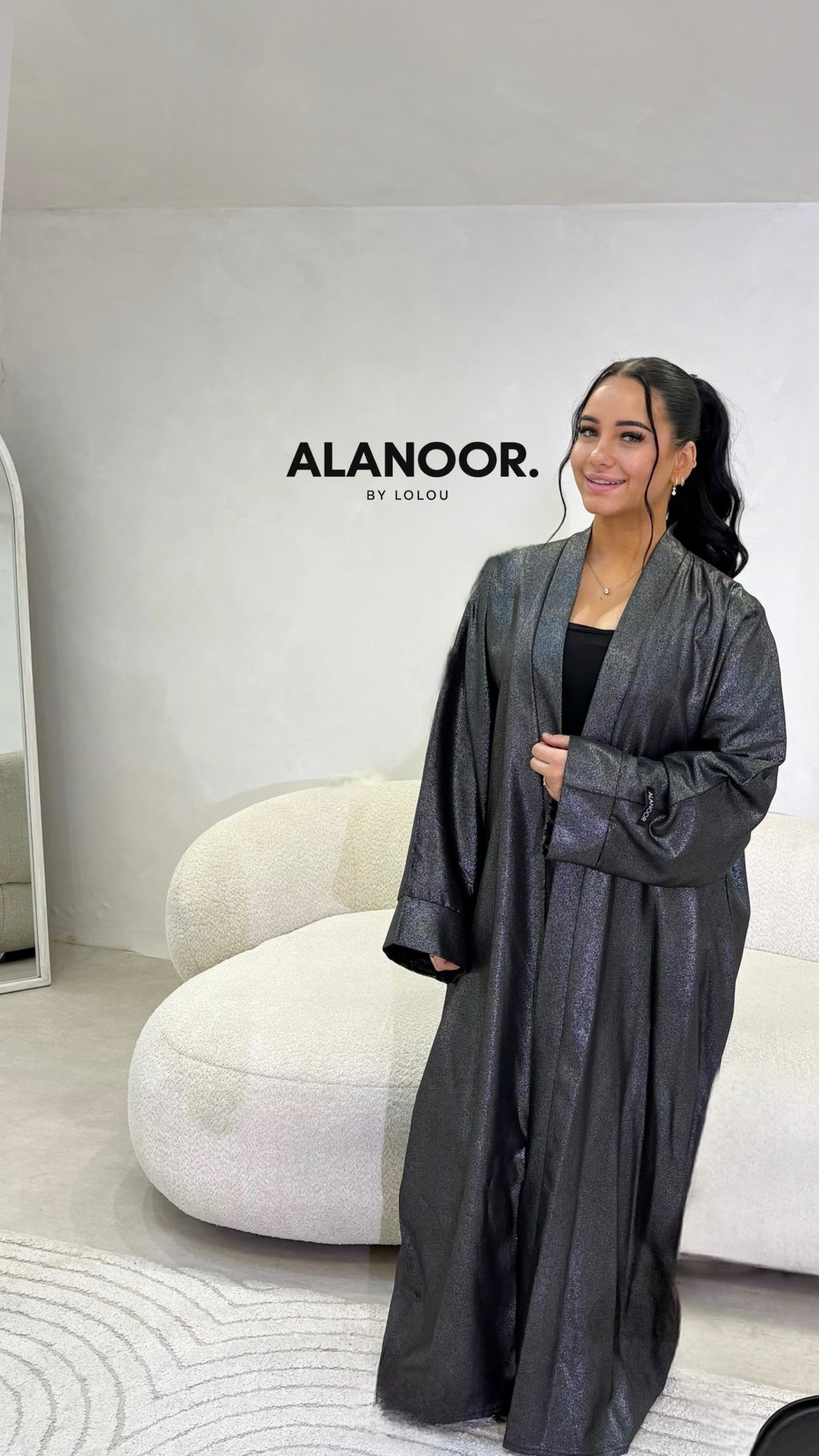 Kimono Negro elegante brillo